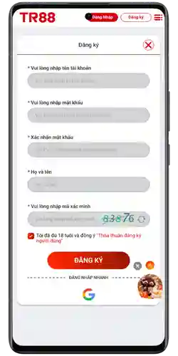 Đăng Ký Tài Khoản TR88